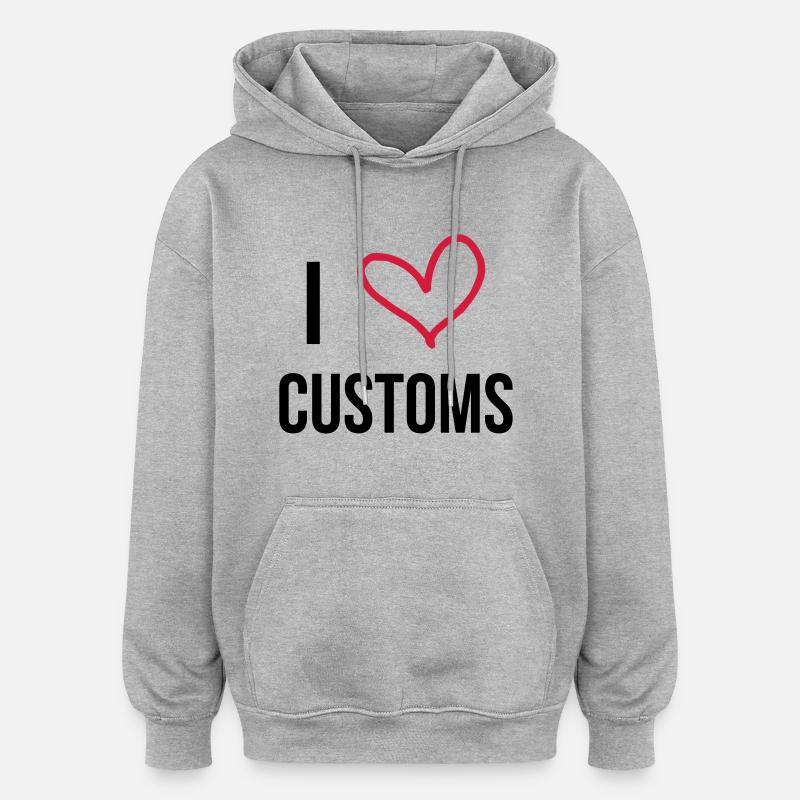 Douanier / Douane / Douanière / Police / Frontière - Sweat à capuche oversize unisexe - gris chiné
