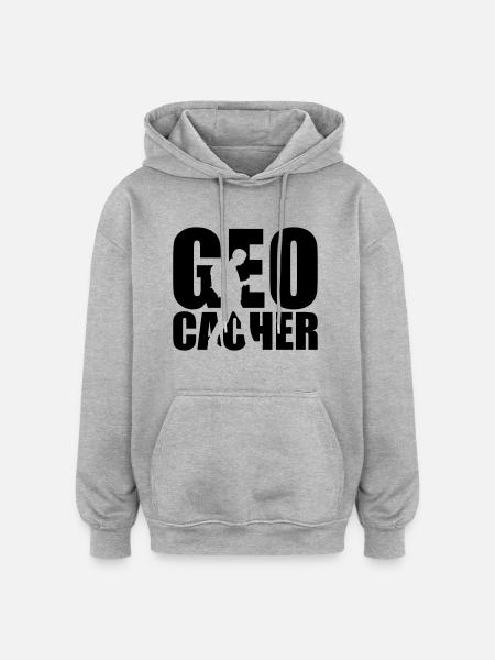 Geocacher - Sweat à capuche oversize unisexe - gris chiné