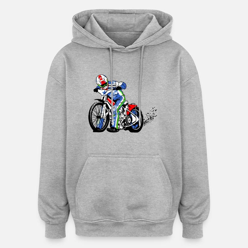 Speedway - Sweat à capuche oversize unisexe - gris chiné