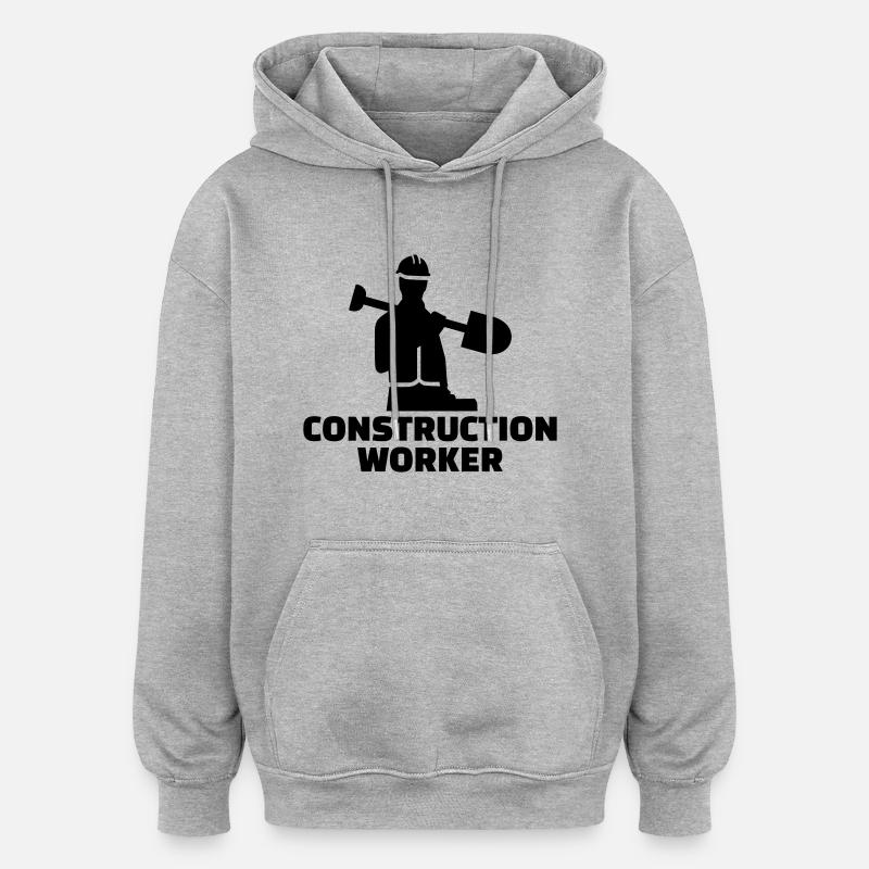 Bauarbeiter - Oversized Unisex Hoodie - Grau meliert