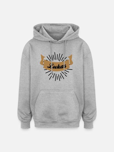lukas - Oversized Unisex Hoodie - Grau meliert