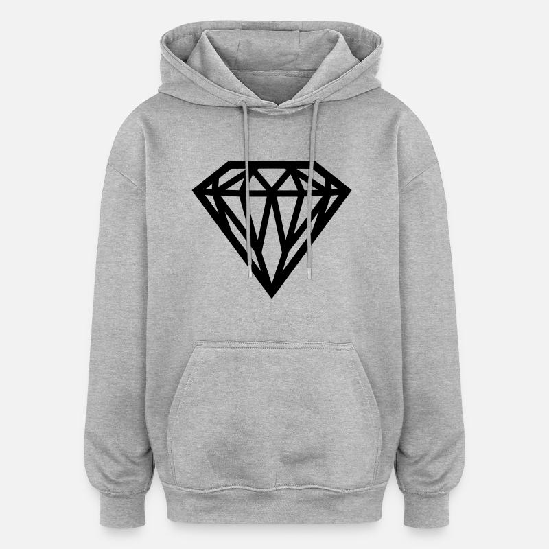 diamond - Diamant - Oversized Unisex Hoodie - Grau meliert