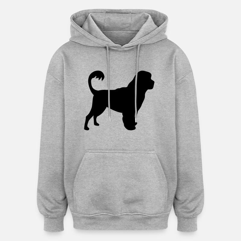 Portuguese Water dog - Sweat à capuche oversize unisexe - gris chiné