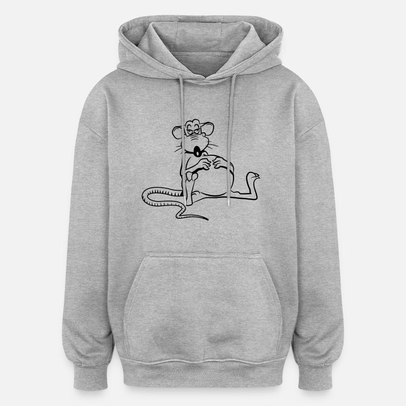 rat tired tired - Oversized Unisex Hoodie - heather grey