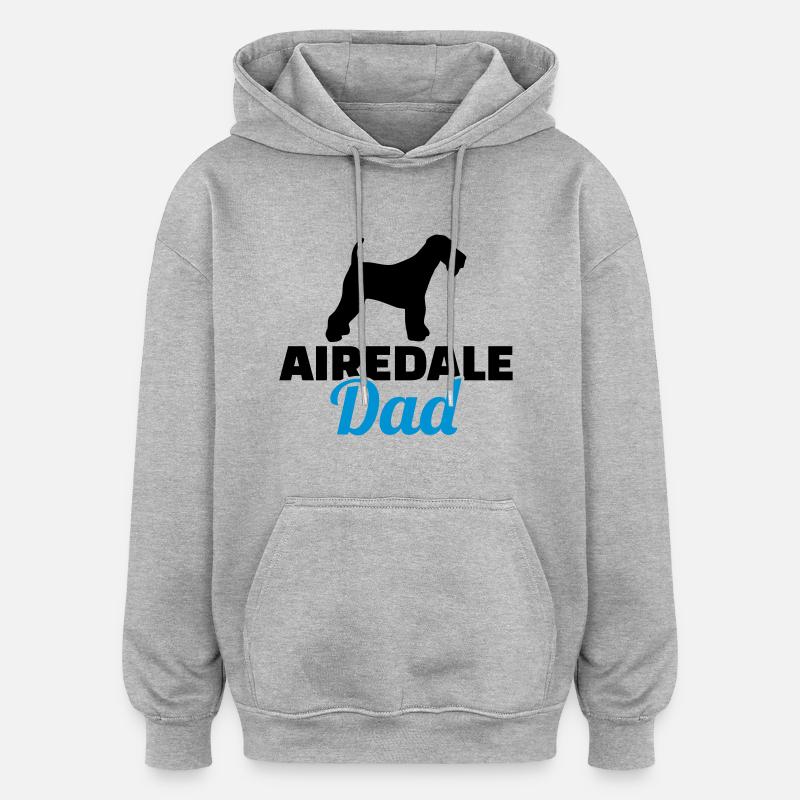 Airedale Terrier - Sweat à capuche oversize unisexe - gris chiné
