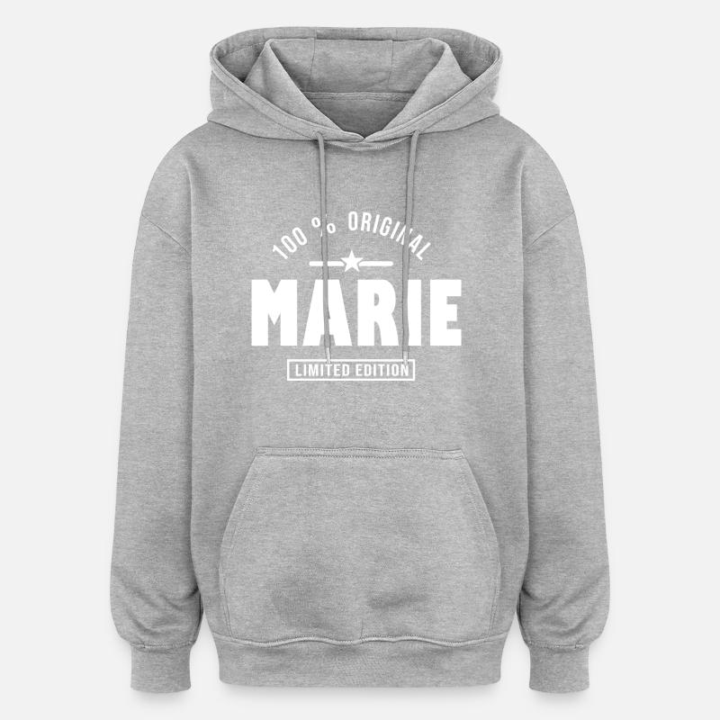 Marie, marie - Sweat à capuche oversize unisexe - gris chiné