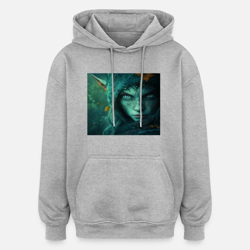 Elfe - Sweat à capuche oversize unisexe - gris chiné