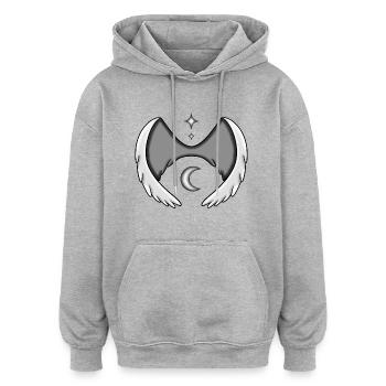 Wings with Moon and Stars - Oversized Unisex Hoodie - heather grey - Front - Noah (186cm)