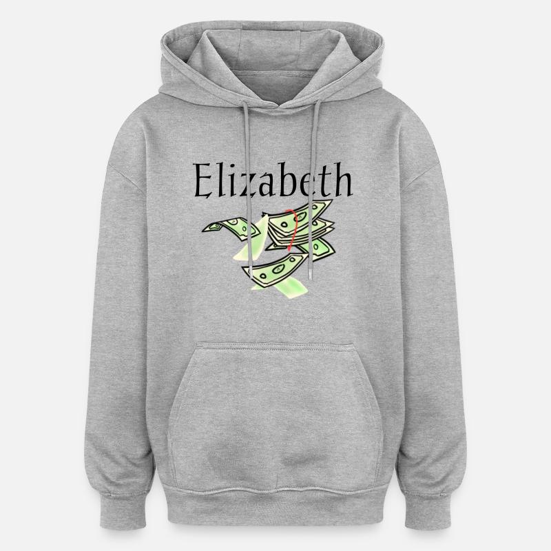 Elisabeth - Sweat à capuche oversize unisexe - gris chiné