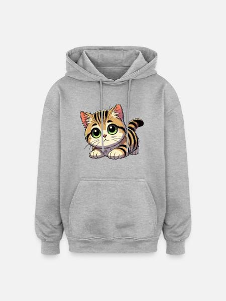 Britisch Kurzhaar Baby - Oversized Unisex Hoodie - Grau meliert