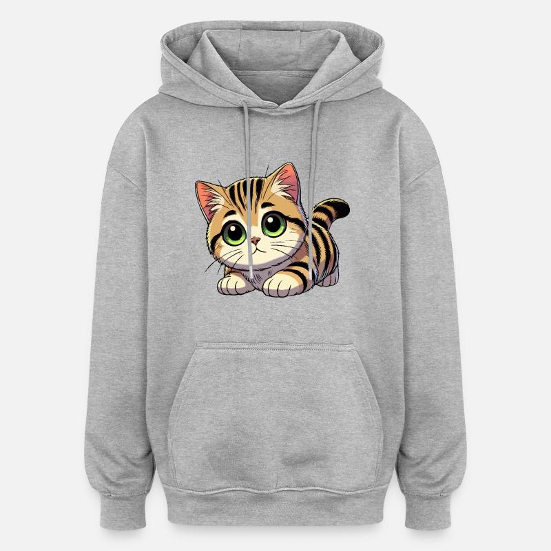 British Shorthair bébé - Sweat à capuche oversize unisexe - gris chiné