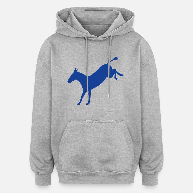 Âne rebelle - Sweat à capuche oversize unisexe - gris chiné
