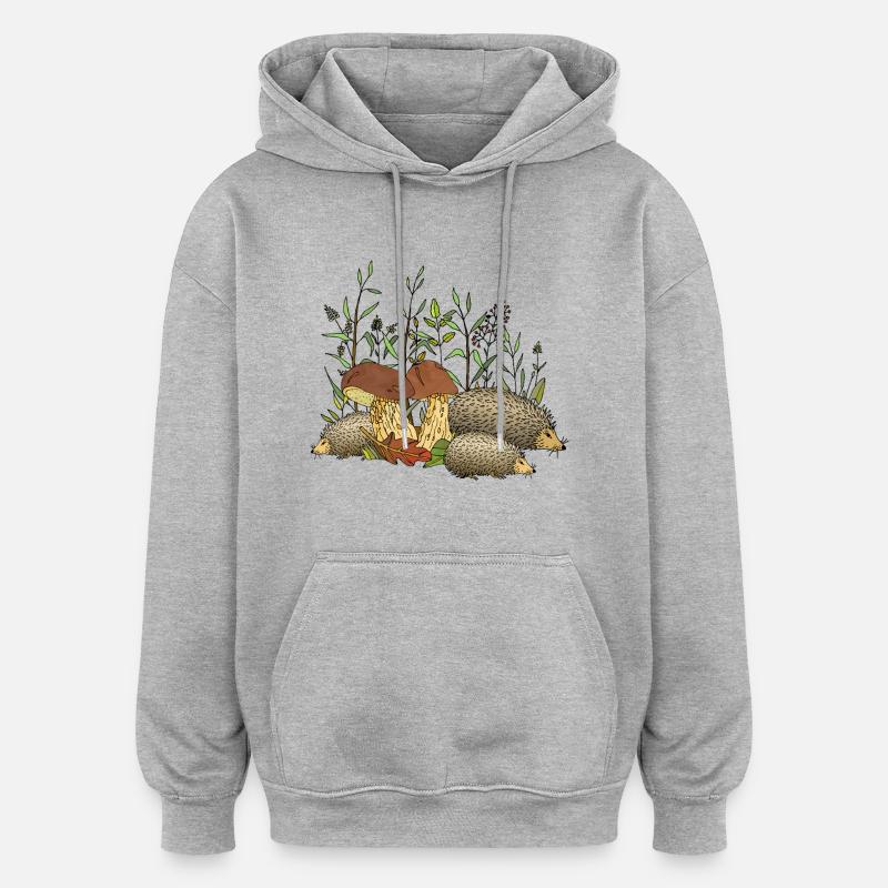 Hedgehogs - Oversized Unisex Hoodie - heather grey