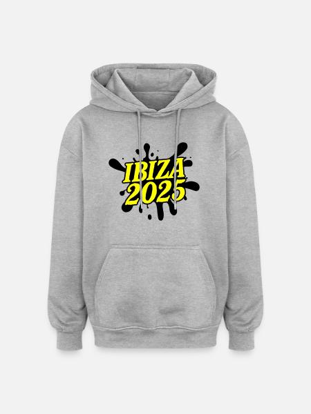 Ibiza 2025 - Oversized Unisex Hoodie - Grau meliert