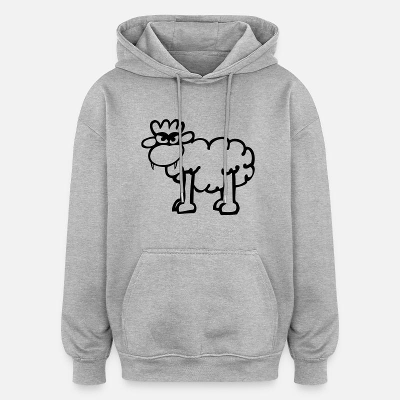 böses Schaf - Oversized Unisex Hoodie - Grau meliert