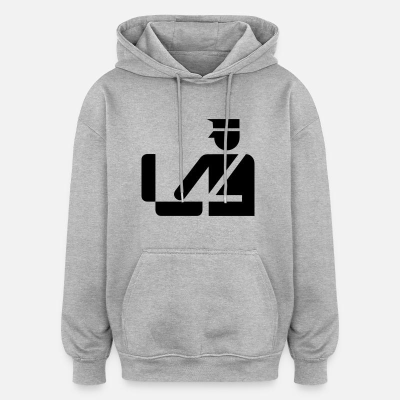 police - Sweat à capuche oversize unisexe - gris chiné