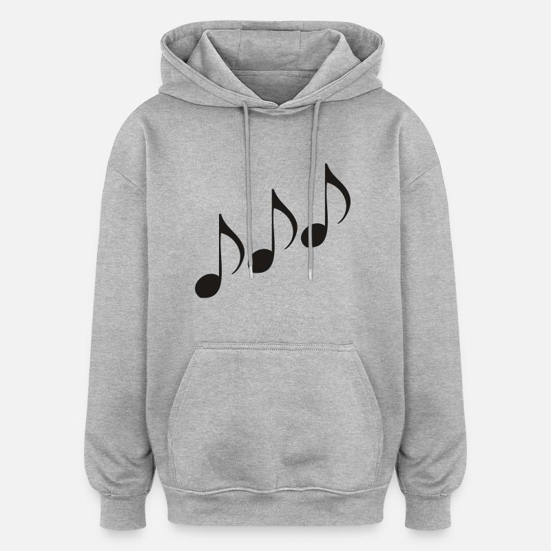 Note de Musique - Sweat à capuche oversize unisexe - gris chiné