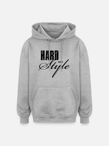 Hard with Style - Oversized Unisex Hoodie - heather grey