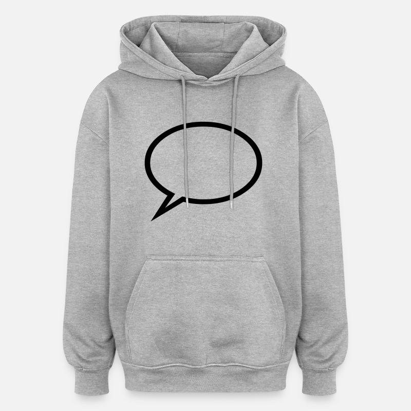 Bulle - Texte - Sweat à capuche oversize unisexe - gris chiné