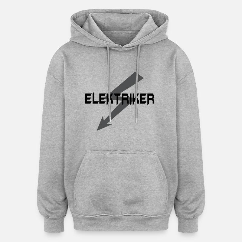 Elektriker - Sweat à capuche oversize unisexe - gris chiné