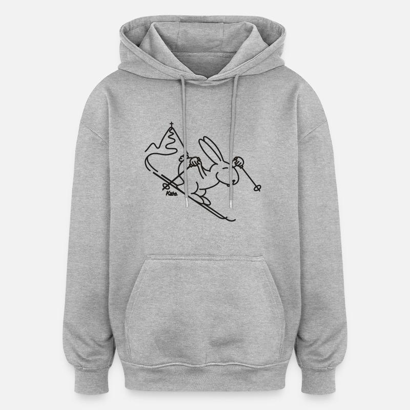 Skihase - Sweat à capuche oversize unisexe - gris chiné