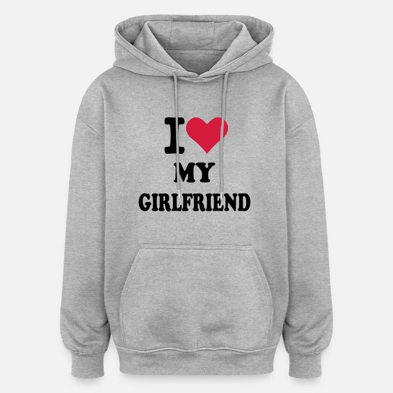 Girlfriend - Sweat à capuche oversize unisexe - gris chiné
