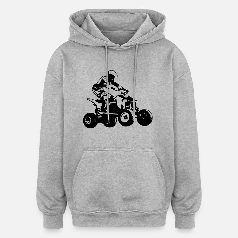 quad-1 - Sweat à capuche oversize unisexe - gris chiné