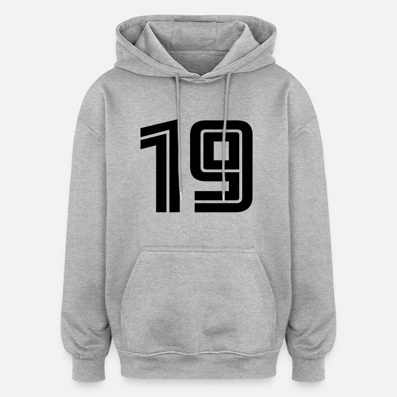 19 - Sweat à capuche oversize unisexe - gris chiné