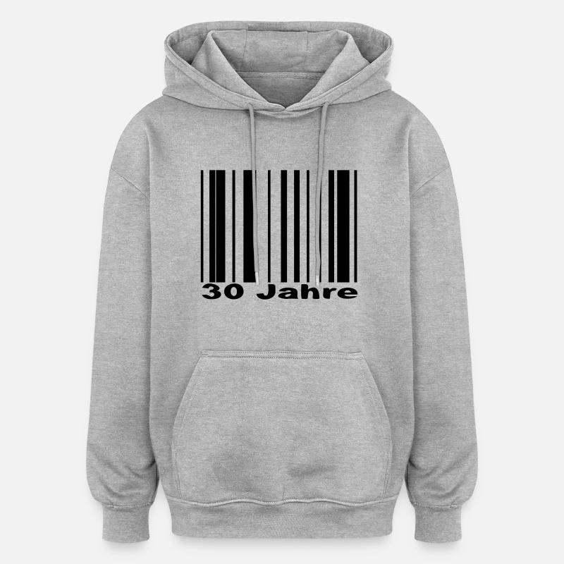 30_jahre - Sweat à capuche oversize unisexe - gris chiné