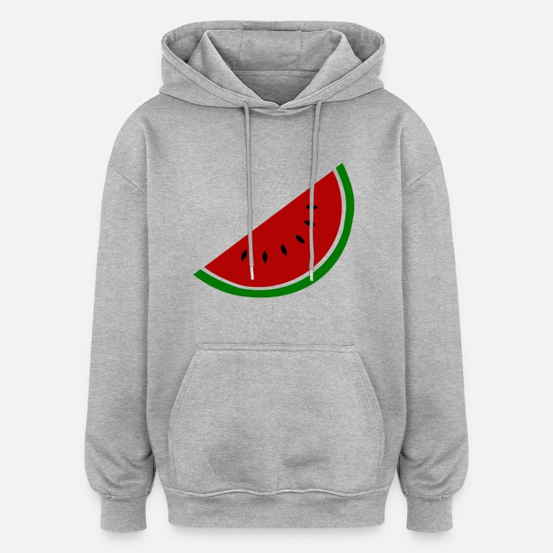 Pastèque - Sweat à capuche oversize unisexe - gris chiné