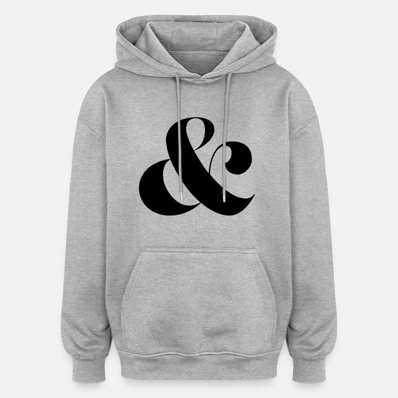 esperluette - Sweat à capuche oversize unisexe - gris chiné