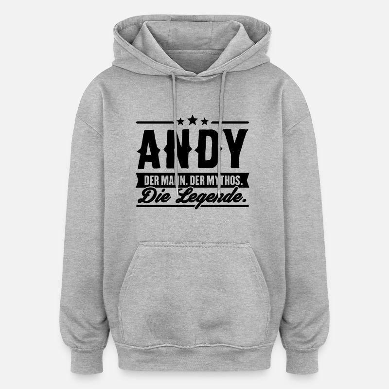 Mann Mythos Legende Andy - Oversized Unisex Hoodie - Grau meliert
