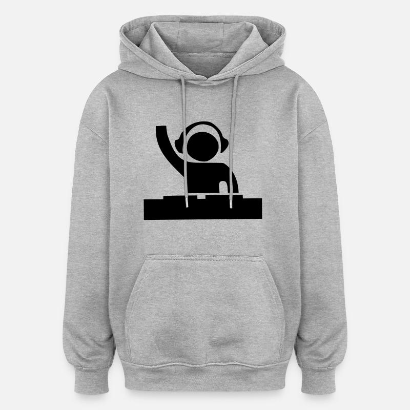 Dj - Oversized Unisex Hoodie - Grau meliert