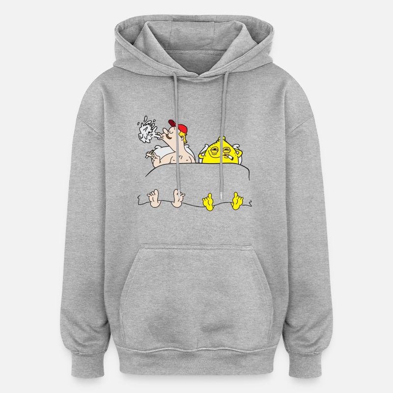 Lemon dans le lit - Sweat à capuche oversize unisexe - gris chiné
