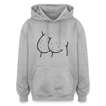Arsch - Oversized Unisex Hoodie - Grau meliert - Vorne - Noah (186cm)