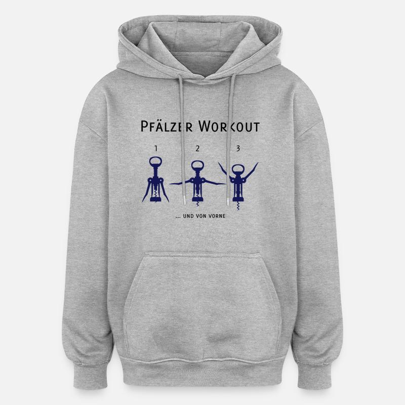 Original Pfälzer Workout - Oversized Unisex Hoodie - Grau meliert