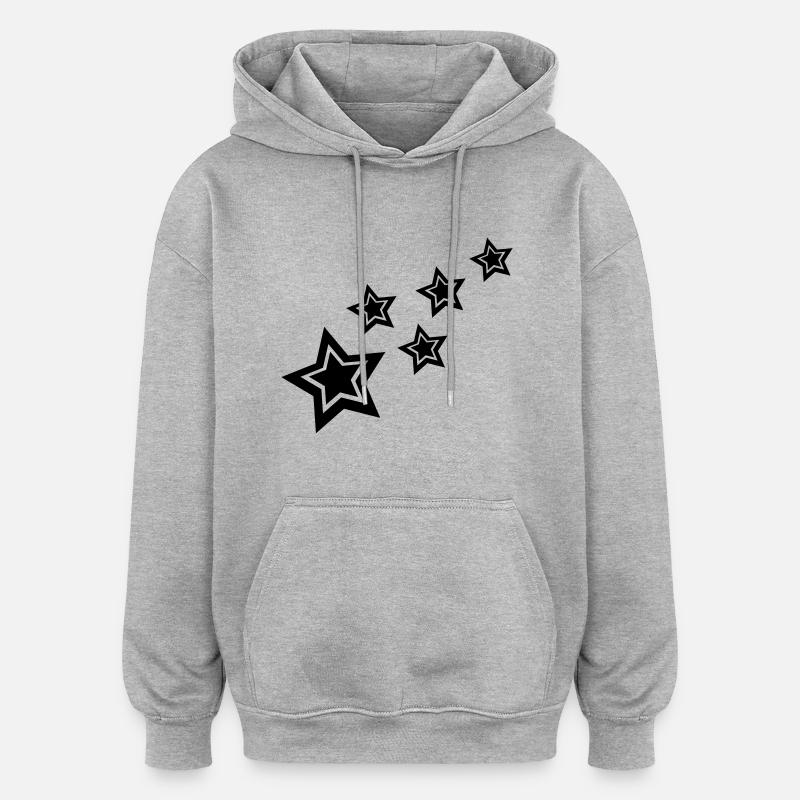 stars - Sweat à capuche oversize unisexe - gris chiné