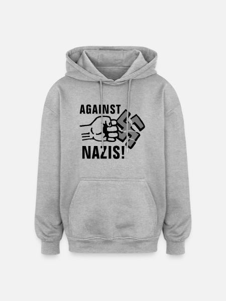 gegen_nazis_012011_g_3c - Oversized Unisex Hoodie - Grau meliert