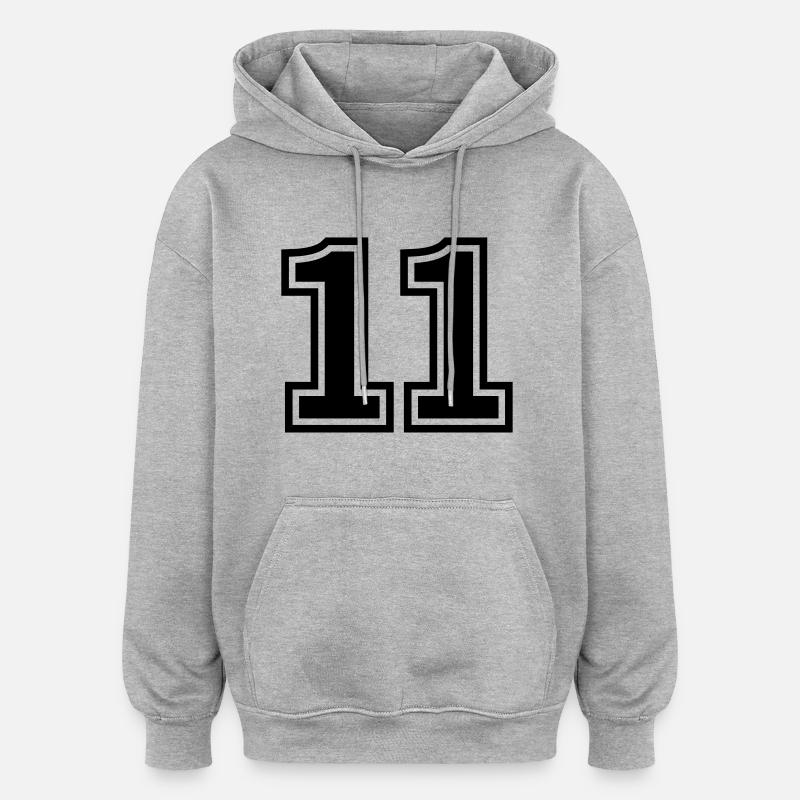 number_elf - Sweat à capuche oversize unisexe - gris chiné