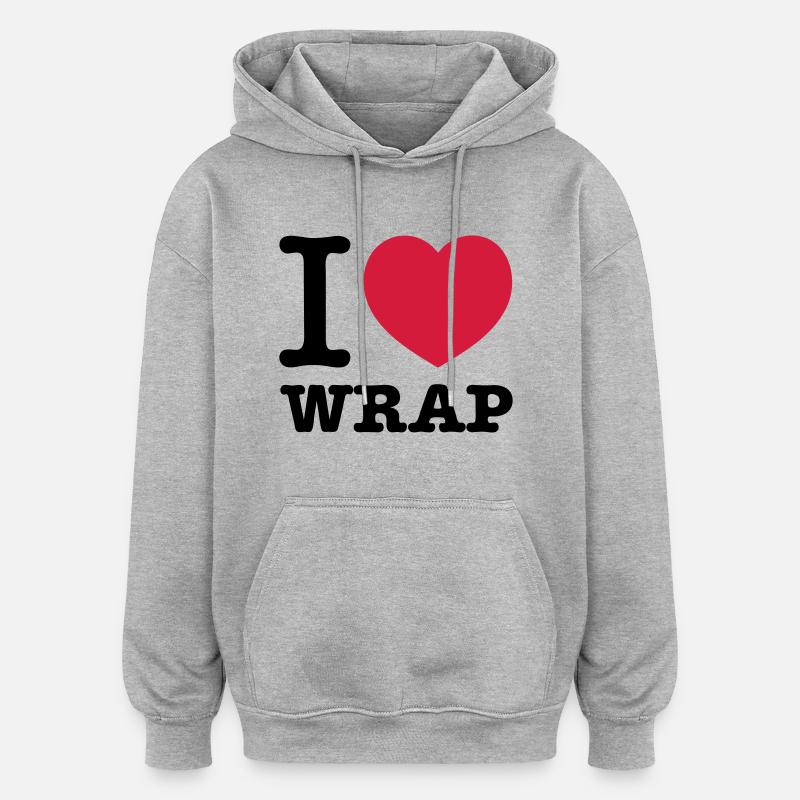 J'adore Wrap - Sweat à capuche oversize unisexe - gris chiné