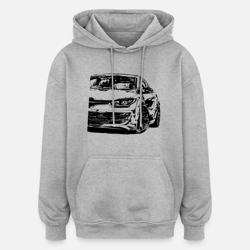 Mégane 3 RS - Sweat à capuche oversize unisexe - gris chiné