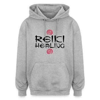 REIKI HEALING - Oversized Unisex Hoodie - Grau meliert - Vorne - Noah (186cm)