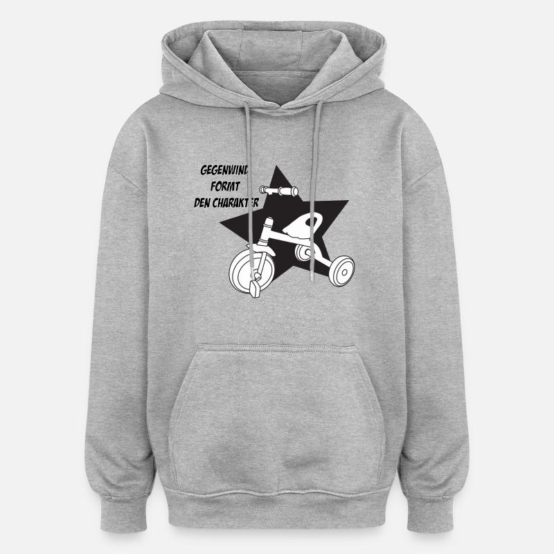 roue 3 - Sweat à capuche oversize unisexe - gris chiné