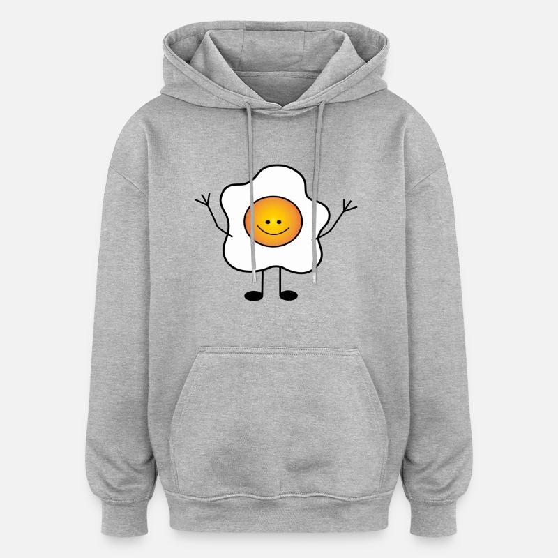 œuf - Sweat à capuche oversize unisexe - gris chiné