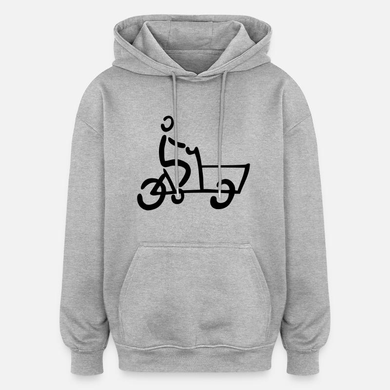 Bakfiets vélo cargo vélo - Sweat à capuche oversize unisexe - gris chiné