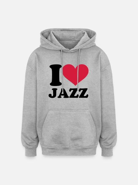 Jazz - Sweat à capuche oversize unisexe - gris chiné
