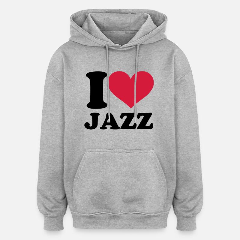 Jazz - Sweat à capuche oversize unisexe - gris chiné