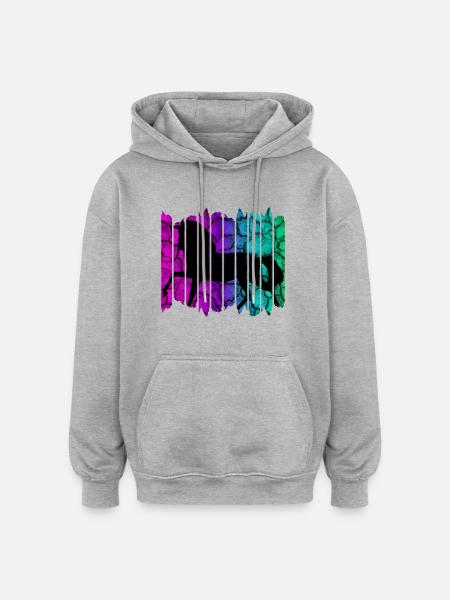 Pferd - Oversized Unisex Hoodie - Grau meliert