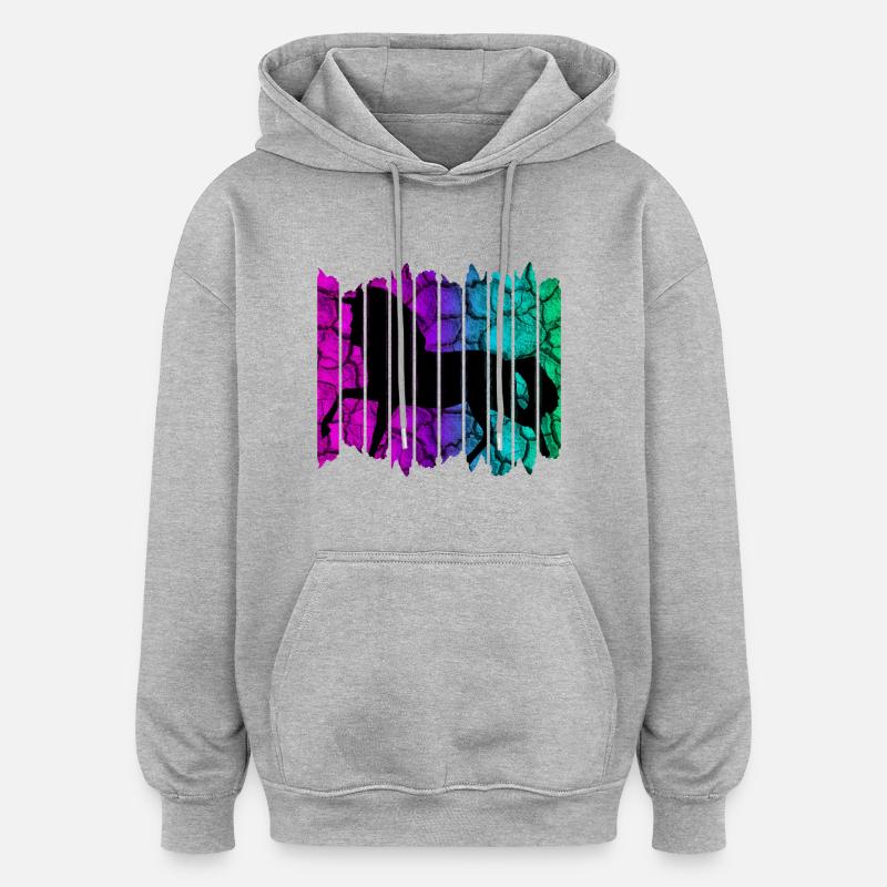 Pferd - Oversized Unisex Hoodie - Grau meliert