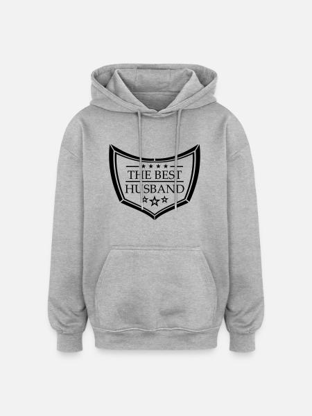 logo tegn tekst den bedste verden i den bedste verden eh - Oversize unisex hoodie - grå meleret